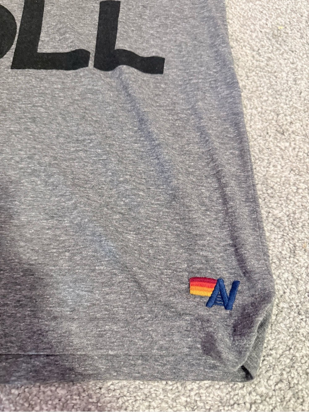Aviator Nation Gray Tee with Black 'ROCK AND ROLL' Graphic - Picture 6 of 8
